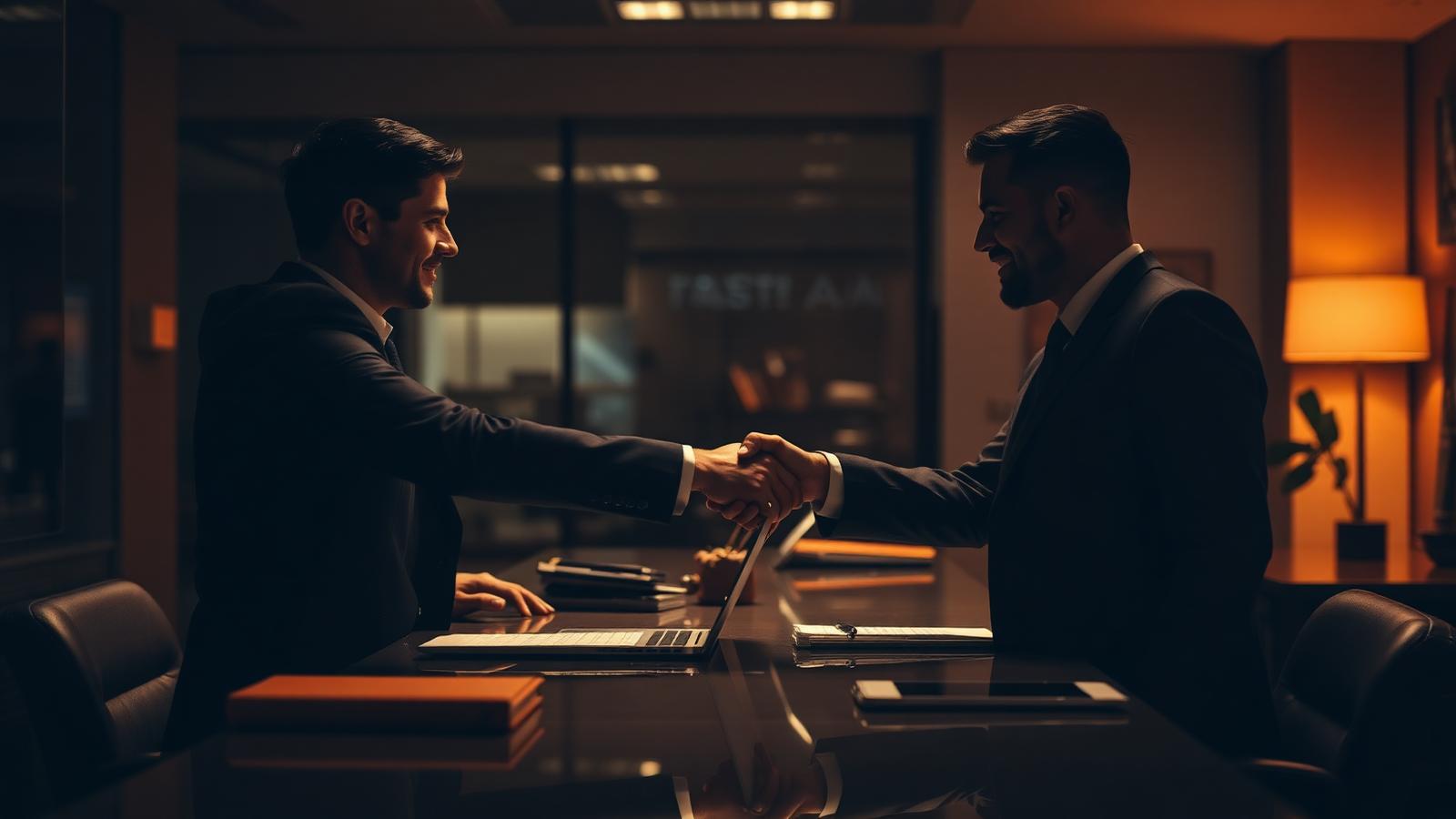 A business owner meeting with a banker in a bank office